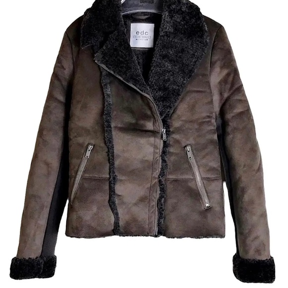 Brown Faux Suede Coat - Picture 1 of 2